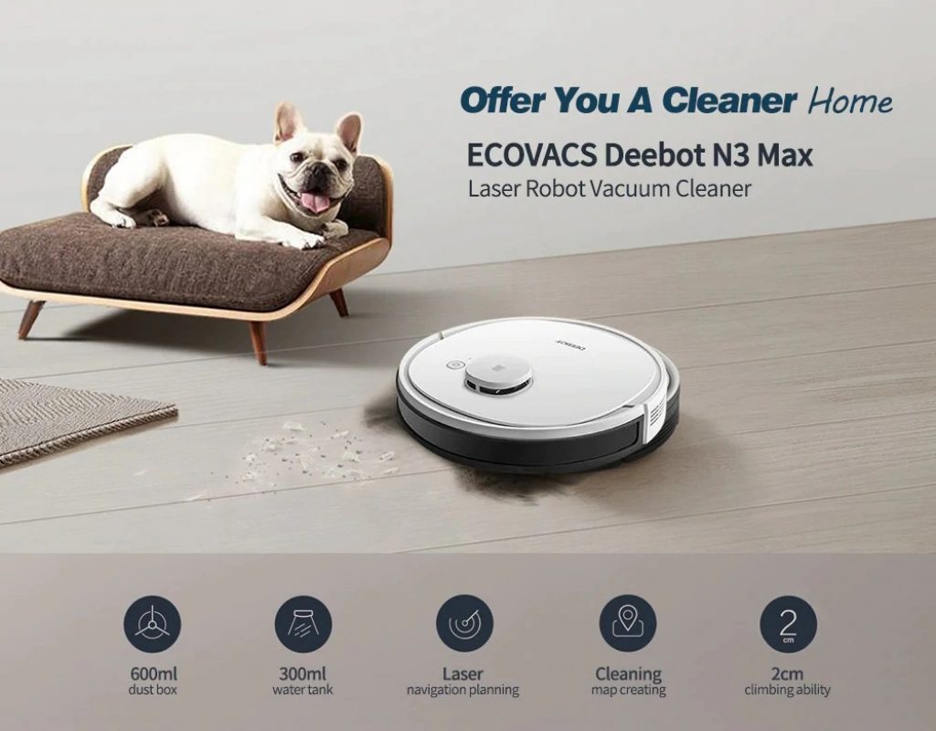 geekmaxi, coupon, geekbuying, ECOVACS-Deebot-N3-Max-Laser-Robot-Vacuum-Cleaner