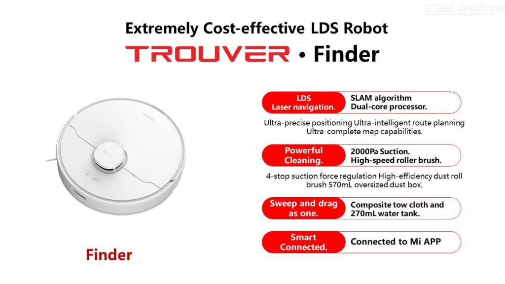 xiaomi, geekmaxi, coupon, geekbuying, TROUVER-Finder-Robot-Vacuum-Cleaner