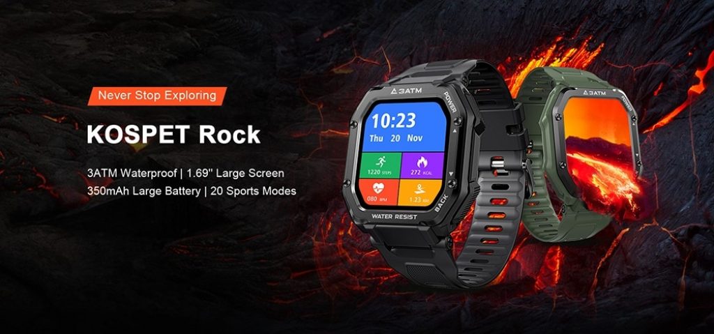 banggood, coupon, gearbest, Kospet-Rock-Smartwatch