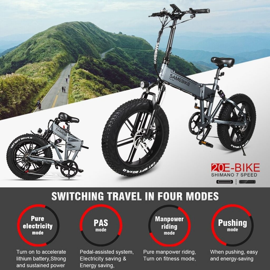 gshopper, banggood, buybestgear, kupon, wiibuying, SAMEBIKE-XWLX09-500W-20-Inch-Folding-Electric-Moped-Bike
