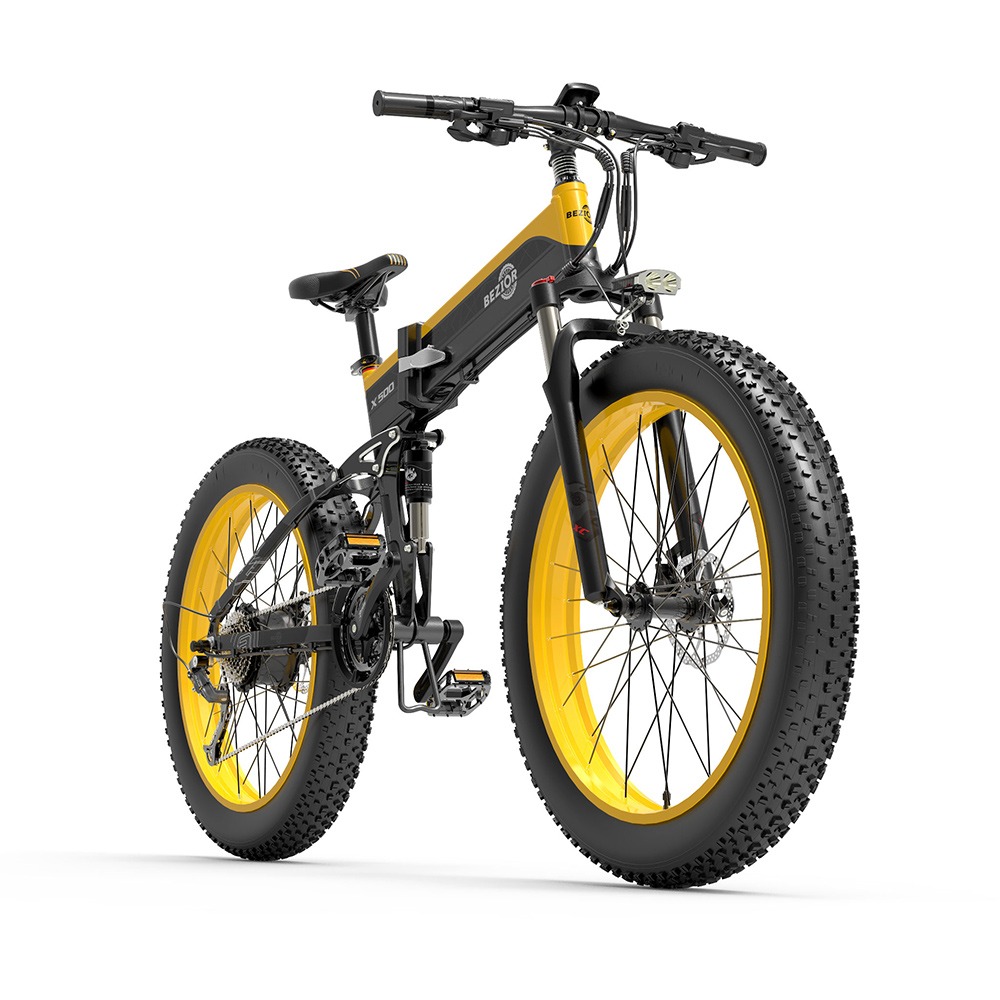 buybestgear, wiibuying, tomtop, coupon, geekbuying, BEZIOR X500 Fat Tire Folding Electric Mountain Bike
