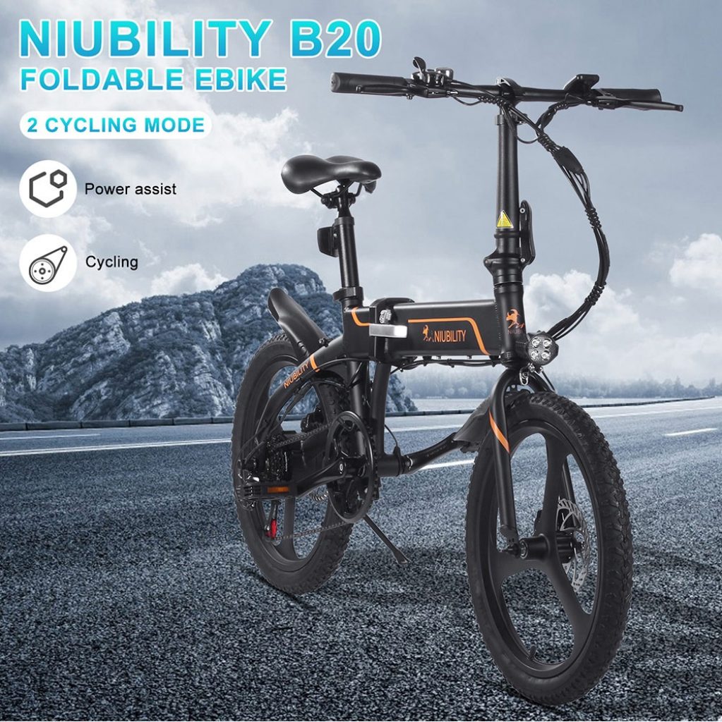 tomtop, coupon, geekbuying, NIUBILITY-B20-Electric-Moped-Folding-Bike