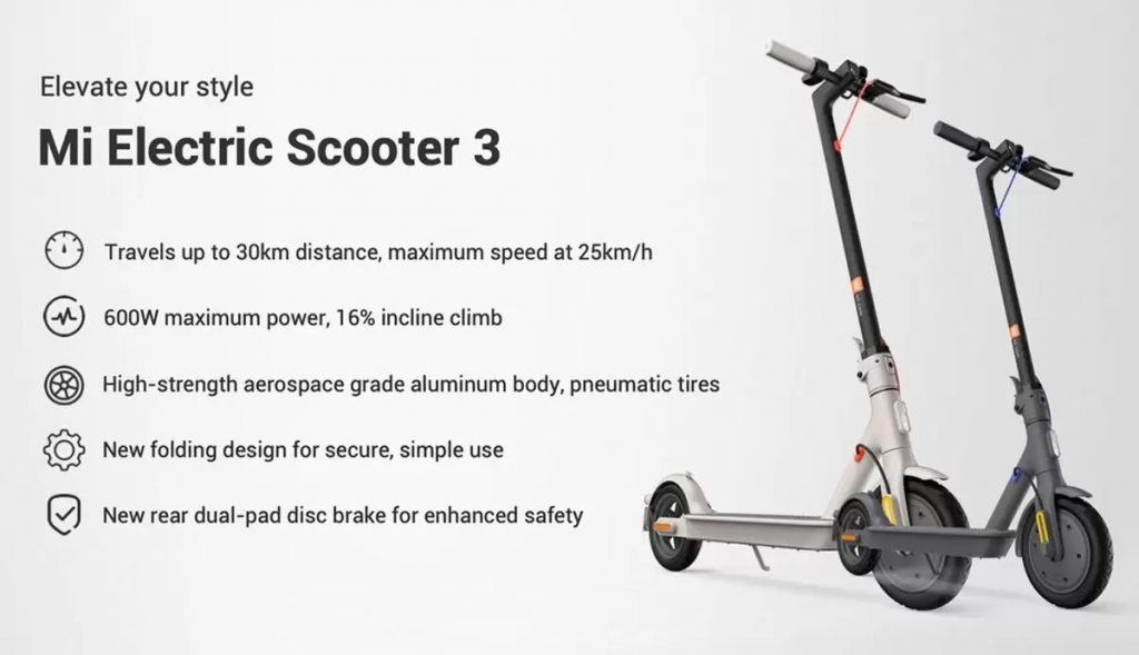 gshopper, kupon, aliexpress, Xiaomi Mi Electric Scooter 3 Smart E-Scooter