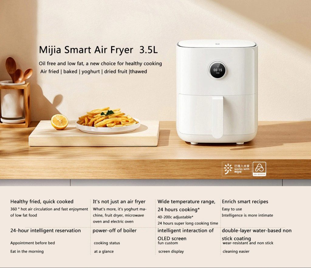 hekka, tomtop, edwaybuy, coupon, gshopper, XIAOMI-Mijia-MAF01-3.5L-Smart-Air-Fryer