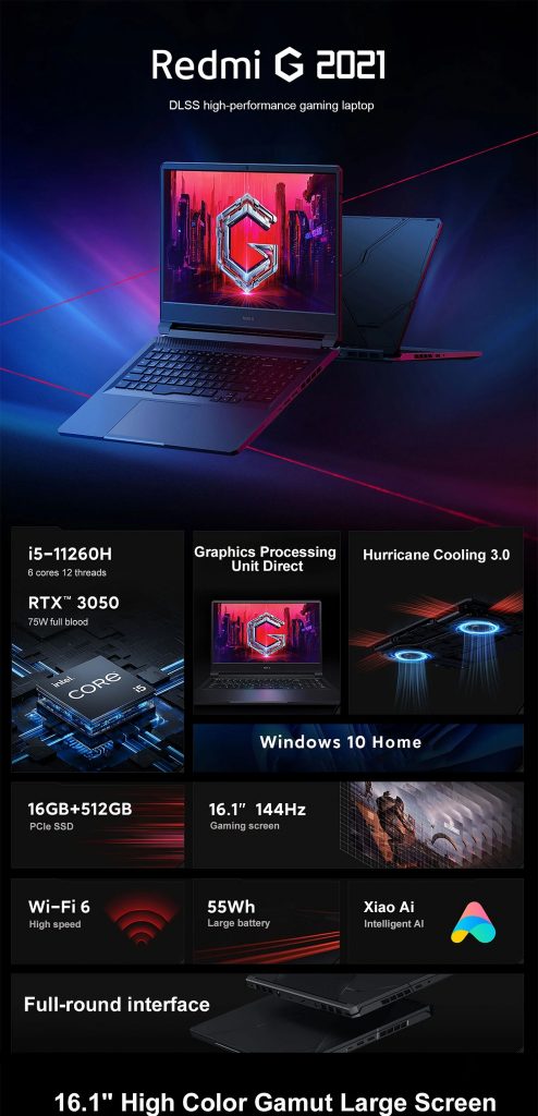 kupon, banggood, Xiaomi-Redmi-G-2021-Gaming-Laptop