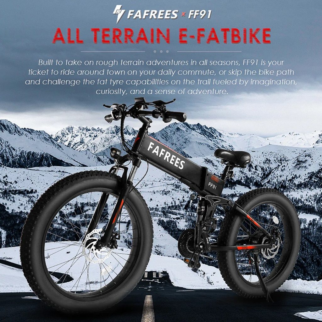geekbuying, banggood, coupon, buybestgear, Fafrees-FF91-1000W-20-Inch-Fat-Tire-Folding-Electric-Mountain-Bike