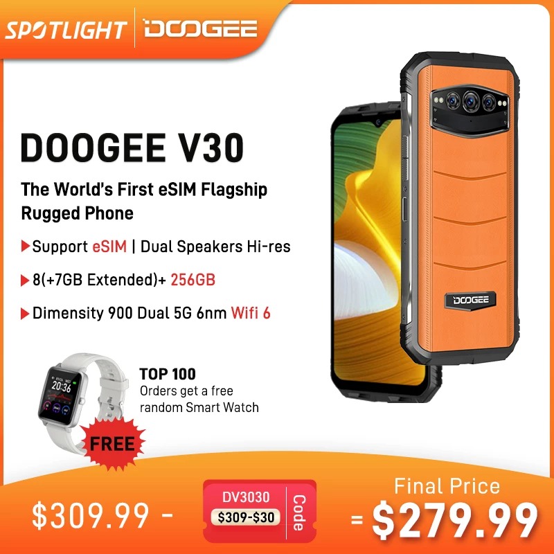 Doogee V30 is a rugged phone that will offer support an eSIM