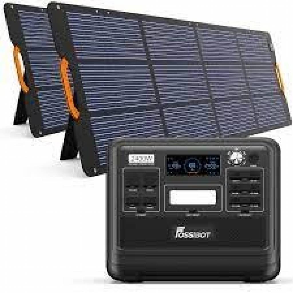geekmaxi, coupon, geekbuying, FOSSiBOT-F2400-Portable-Power-Station-2-x-FOSSiBOT-SP200-18V-200W-Foldable-Solar-Panel