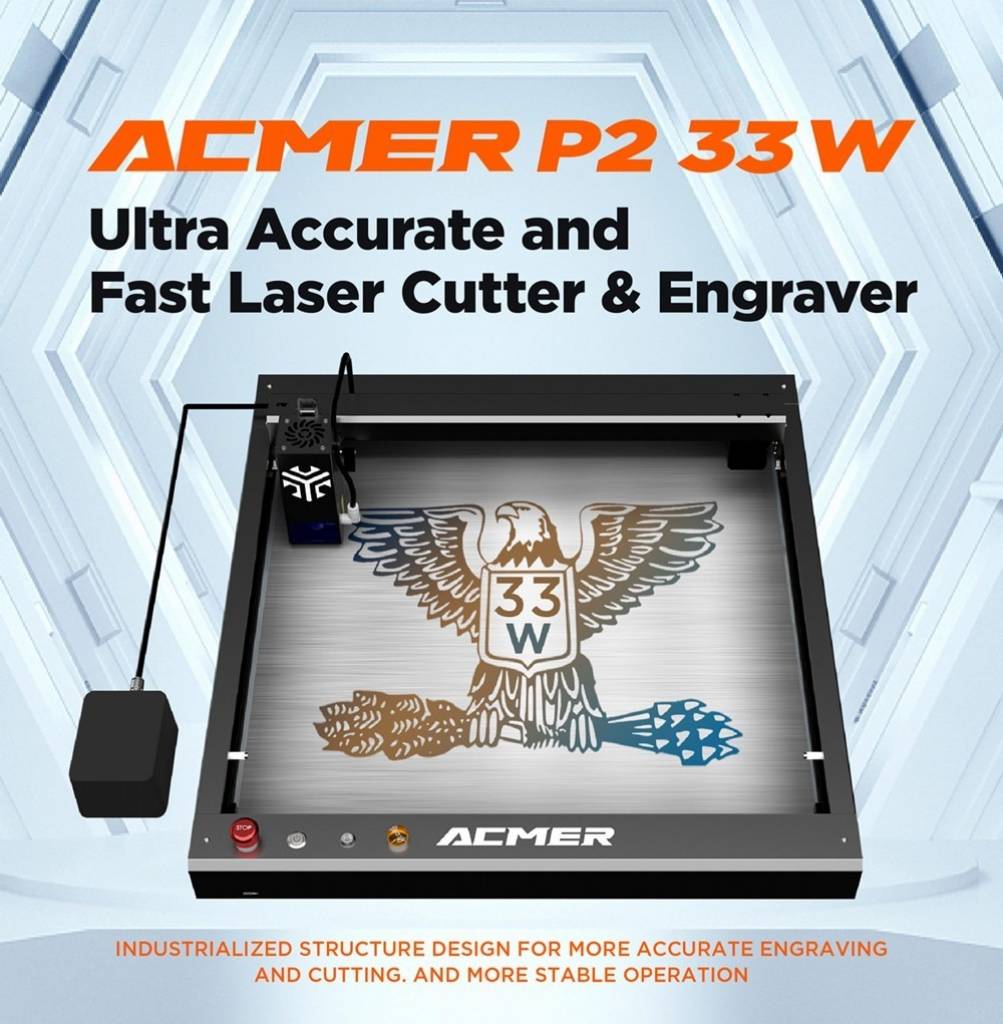 banggood, tomtop, coupon, geekbuying, ACMER-P2-33W-Laser-Cutter