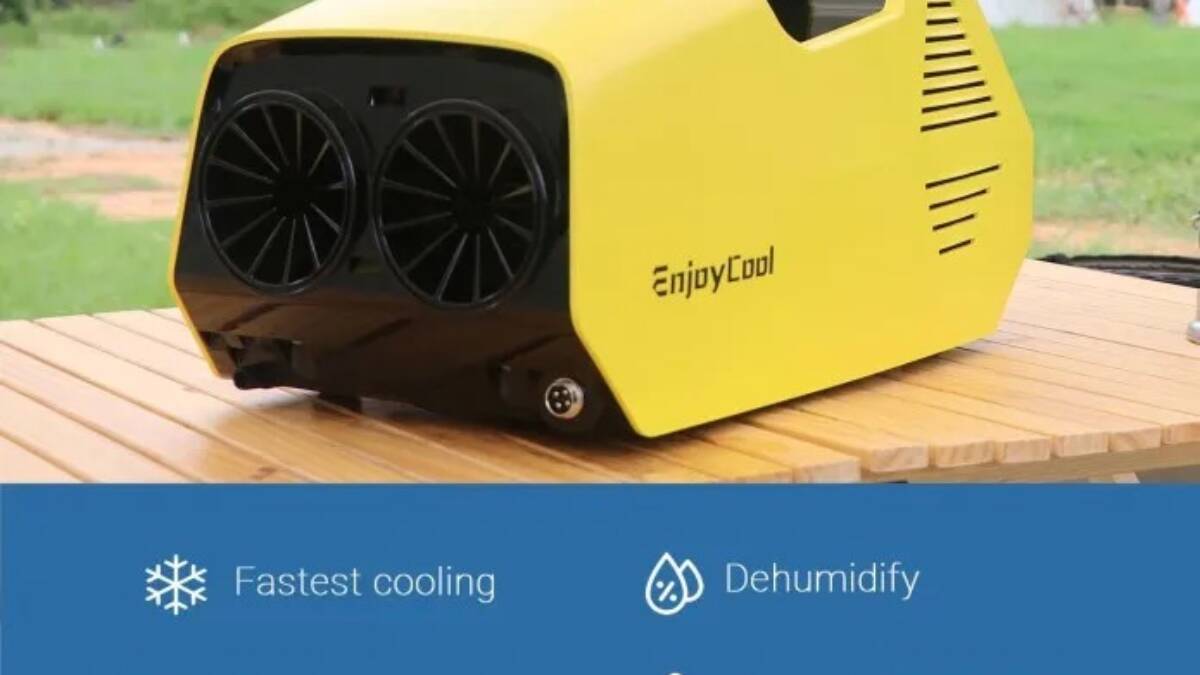 Tragbare Outdoor-Klimaanlage „EnjoyCool Link“ Gelb