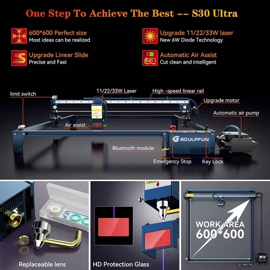 banggood, tomtop, coupon, geekbuying, SCULPFUN-S30-Ultra-Laser-Engraver-Cutter