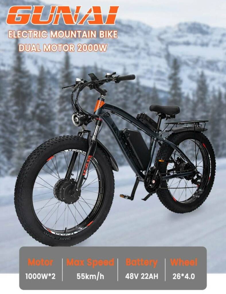 coupon, geekbuying, GUNAI-GN88-Electric-Mountain-Bike