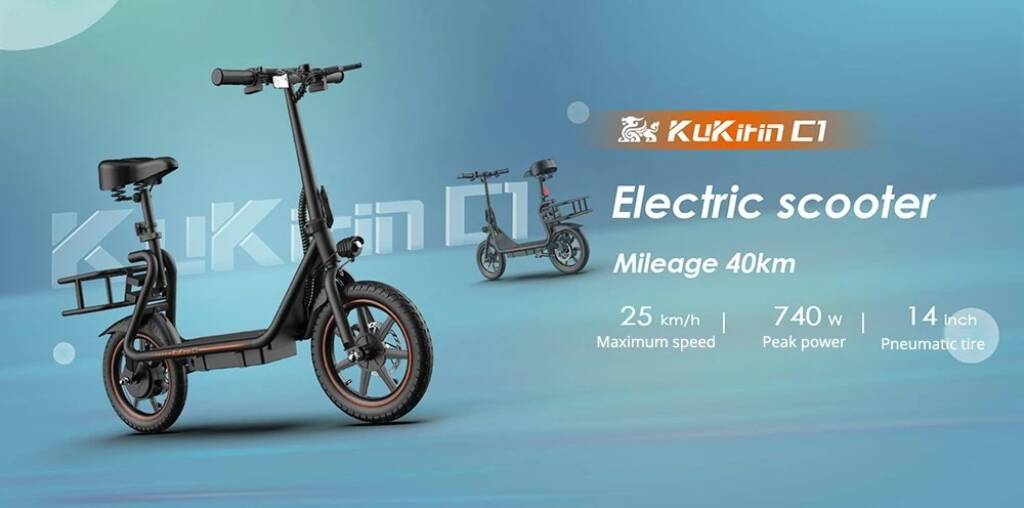 banggood, coupon, geekbuying, KuKirin-C1-Electric-Scooter-with-Basket