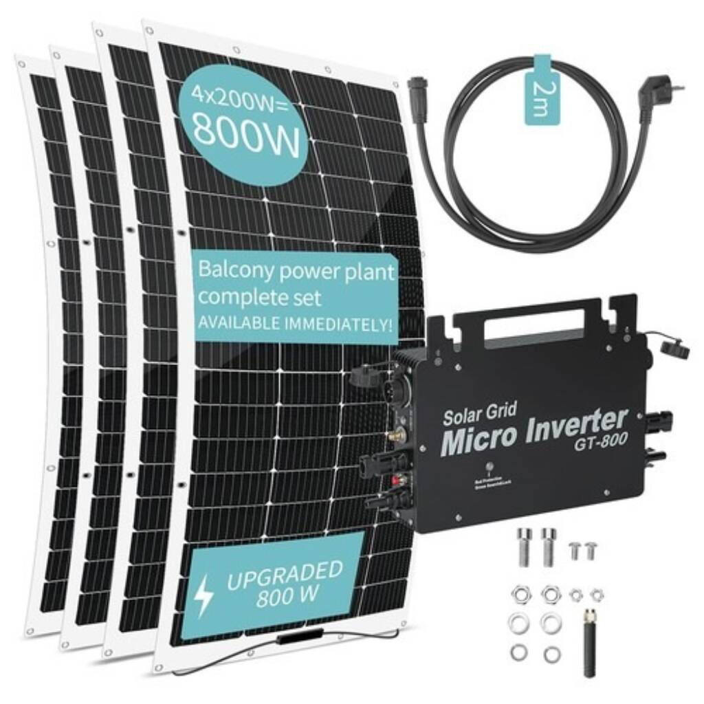banggood, coupon, geekbuying, LANPWR-800W-Balcony-Power-Plant-with-4-x-200W-Flexible-Solar-Panels