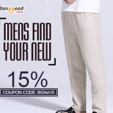 15% OFF for Men’s New Arrival Clothing Collection from BANGGOOD TECHNOLOGY CO., LIMITED