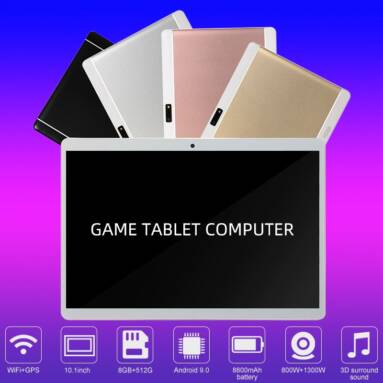 €70 with coupon for 10.1 inch 8G+512G WiFi Tablet Android 9.0 HD 1960 x 1080 Bluetooth Game Tablet Computer With Dual Camera – Black EU Germany / France UK USA Warehouse from GEARBEST