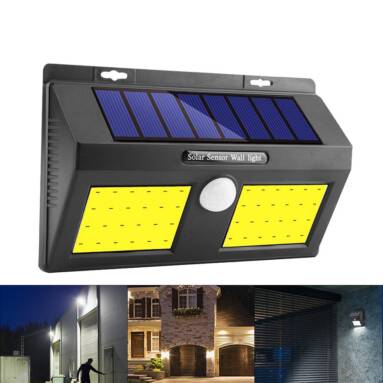 $9 with coupon for 100 COB LED Solar Power Wall Light PIR Motion Sensor Garden Security Outdoor Yard from BANGGOOD
