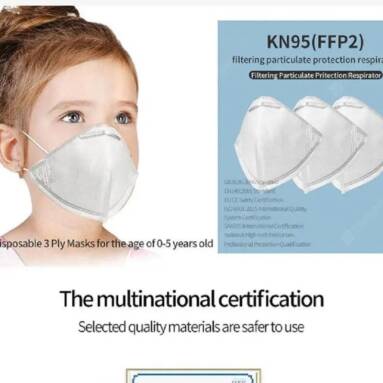 €46 with coupon for 10Pcs Kids Disposable 3 ply KN95 FFP2 Masks for Children under 6 years old – Germany Warehouse from GEARBEST