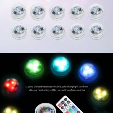 $6 with coupon for 10pcs Remote Control Waterproof LED Tea Light from GEARBEST