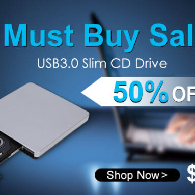 USB3.0 PC Slim External Writer Drive, Was $31.98, Now $15.99 from Newfrog.com