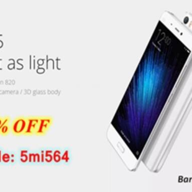 7% OFF for Xiaomi Mi5 3GB RAM 64GB ROM 4G Smartphone from BANGGOOD TECHNOLOGY CO., LIMITED