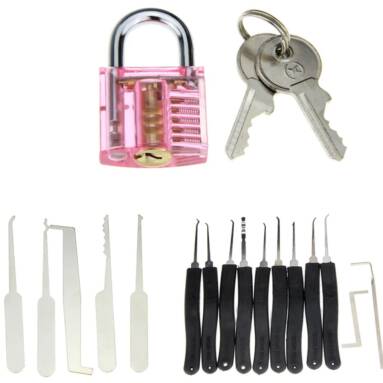 $0.99 with coupon for 19 in 1 Practice Padlock Set – TRANSPARENT from GearBest