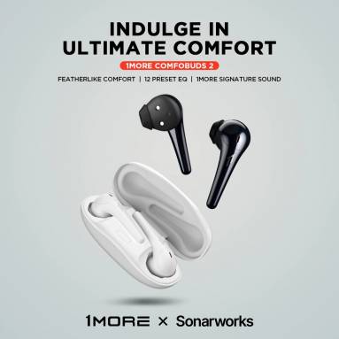 €38 with coupon for 1MORE ComfoBuds 2 TWS bluetooth 5.2 Headphones 12 Sonarworks EQ 13.4mm Dyanmic Gaming Headsets 24H Playtime Earphones from EU warehouse GOBOO