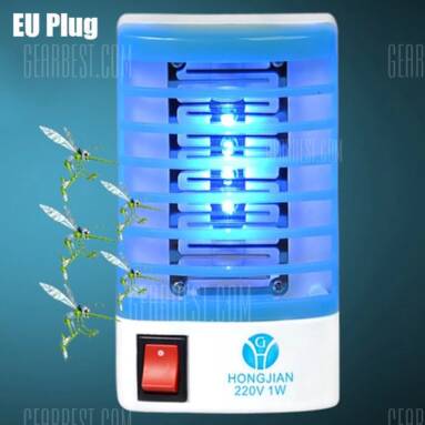 $0.99 with coupon for 2 in 1 Mini LED Lamp Mosquito Killer from GearBest
