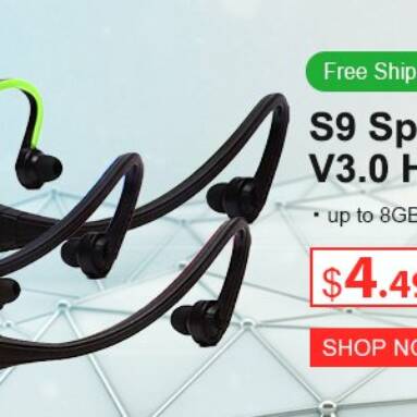 Lowest price ever!  S9 Sports Bluetooth V3.0 Headphones  from FastTech