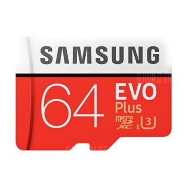 $20 with coupon for Samsung UHS-3 Class10 Micro SDXC Memory Card  –  64G  RED from GearBest