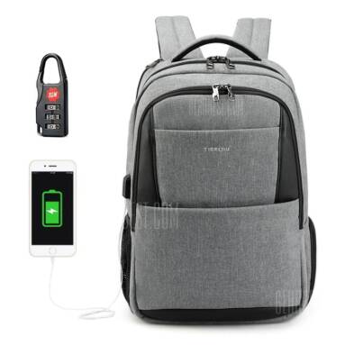 $32 with coupon for 2018 Tigernu Brand New Design Male Mochila 15.6 Anti-theft laptop backpack USB Charging Backpack waterproof Schoolbag  –  GREY from GearBest