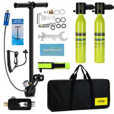 €122 with coupon for 2×0.5L DEDEPU Scuba Diving Tank Mini Scuba Tank Air Oxygen Cylinder Underwater Diving Set With Adapter & Storage Box Diving Set equipment 11 In 1 – Yellow from EU CZ warehouse BANGGOOD
