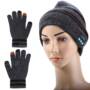 3-in-1 Bluetooth V3.0 + EDR Stereo Headphones Knitted Hat with Gloves  -  GRAY 