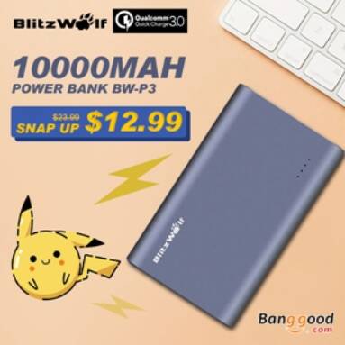 Snap up BlitzWolf® BW-P3 10000mAh Dual USB Port Power Bank from BANGGOOD TECHNOLOGY CO., LIMITED