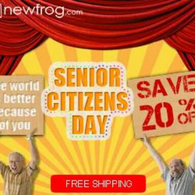 Senior Citizens Day-Save 20% Off from Newfrog.com