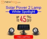 Solar Power 2 Lamp White Spotlight-Up to 45% Off from Newfrog.com