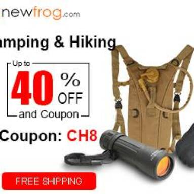 Camping & Hiking-Up to 40% off and Coupon CH8 from Newfrog.com