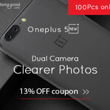 13% OFF OnePlus 5 5.5 inch 6GB RAM 64GB ROM 4G Smartphone from BANGGOOD TECHNOLOGY CO., LIMITED
