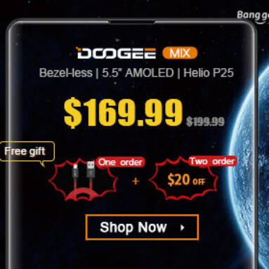 $20 OFF Doogee Mix Smartphone Promotion from BANGGOOD TECHNOLOGY CO., LIMITED
