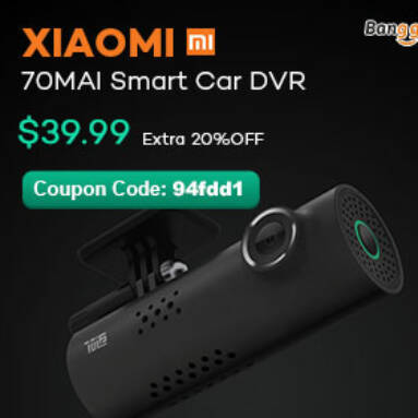 20% OFF  coupon for XIAOMI 70MAI Smart Car DVR from BANGGOOD TECHNOLOGY CO., LIMITED