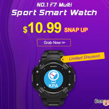 Snap up!!! Only US$ 10.99 for NO.1 F7 Sport Outdoor Smart Watch from BANGGOOD TECHNOLOGY CO., LIMITED