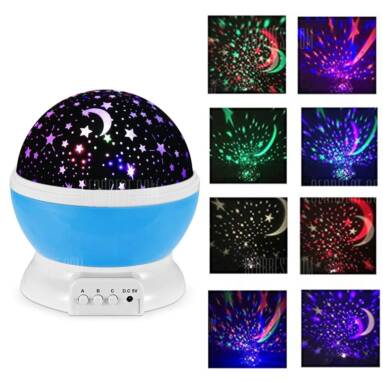 $9 flashsale for 360 Degree Electric Rotating Cosmos Projector Night Lamp  –  BLUE from GearBest