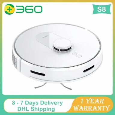 €205 with coupon for 360 S8 Robot Vacuum Cleaner LIDAR SLAM 2700Pa Suction 2 in1 Vacuuming Mopping 360ml Dustbin 320ml 3-Level Water Tank Multifloor Map Management Edge from EU warehouse GEEKBUYING