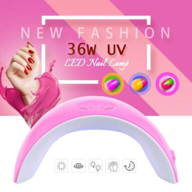 $6 with coupon for 36W UV LED Nail Lamp – White from GearBest
