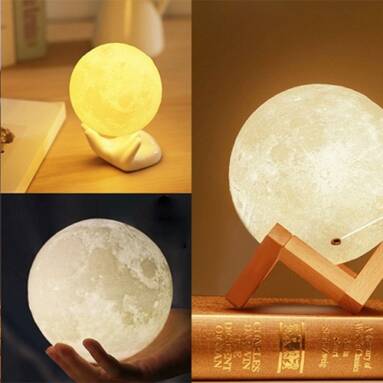 $19 with coupon for 3D LED Magical Moon Lamp Touch Sensor USB Night Light from Gearbest