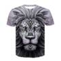 3D Lion Totem Print Men's Casual Short Sleeve Graphic T-shirt