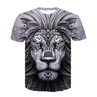 €7 with coupon for 3D Lion Totem Print Men’s Casual Short Sleeve Graphic T-shirt from GearBest