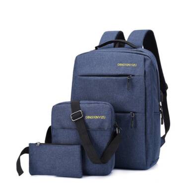 €11 with coupon for 3Pcs Backpack Set 20.8L 15.6-inch USB Charging Laptop Bag Waterproof Shoulder Bag Pen Bag For Camping Travel  from BANGGOOD