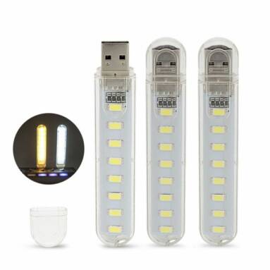 $1.5/ €1.29 postage shipped for 3PCs 8-LED USB Night Light from Zapals