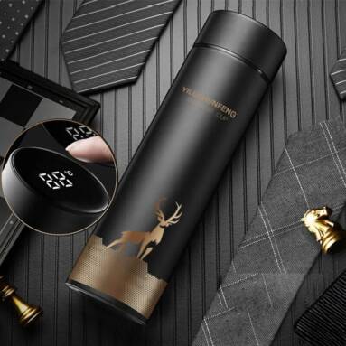 €7 with coupon for 500ml LED Temperature Display Thermos Stainless Steel Mug Water Bottle Touch Screen Intelligent Measurement Double Vacuum Flask Cup Gift from BANGGOOD